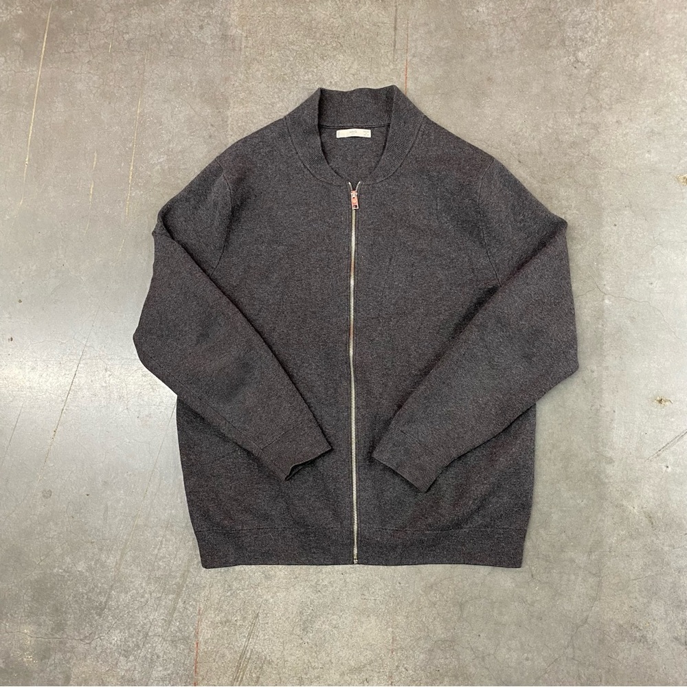 MNG Man Grey Zip Up Knit‎ Sweater Men’s XL